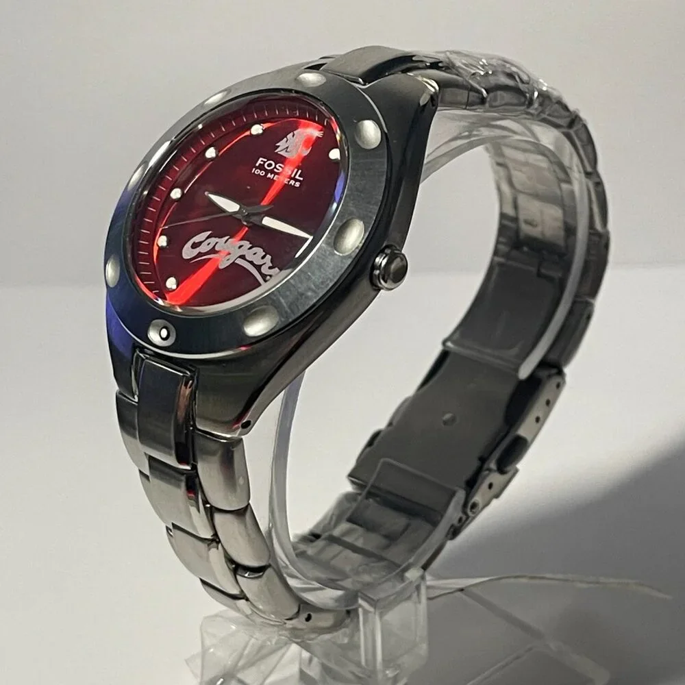 Washington State Cougars NCAA Stainless-Steel Watch by Fossil NEW (RARE)
